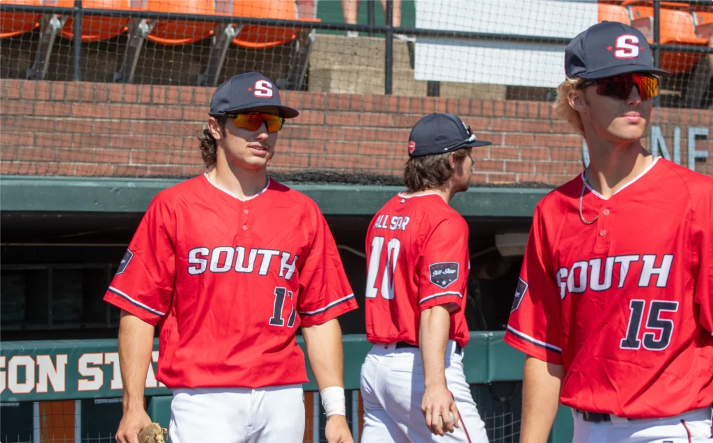 Baseball Player Wearing Custom Ultra Express Richardson Uniform & Jersey