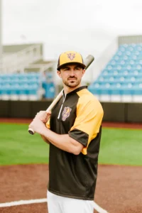 Baseball Player Up To Bat Wearing Custom Richardson Hat