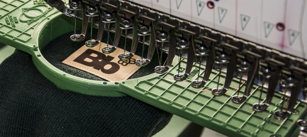 Leather Decoration Being Stitched Onto Richardson Hat