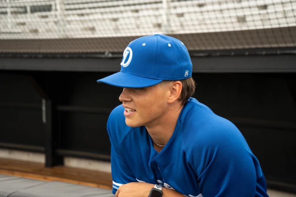 Baseball Player Wearing Custom Richardson Hat