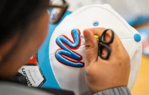 Embroidered hat decoration on Richardson hat